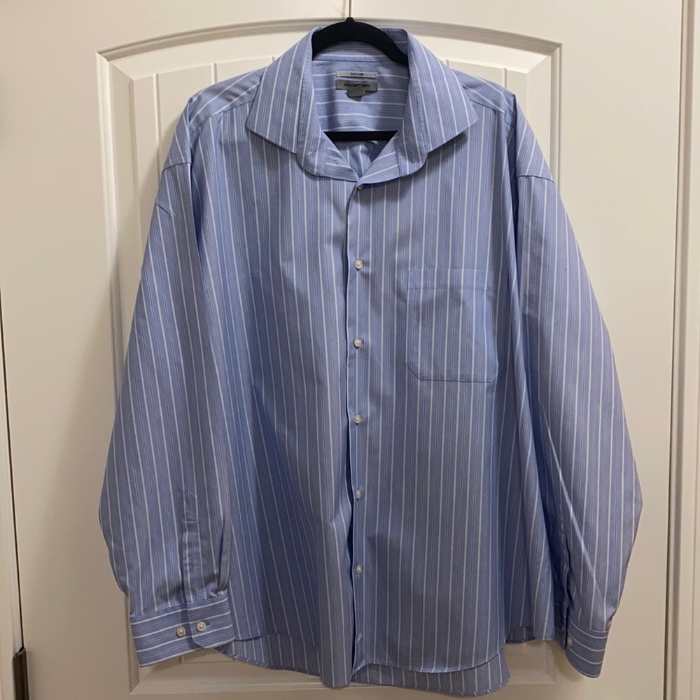 Johnston and Murphy XXL business button up classic 1 pocket. Blue with navy